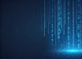 Abstract digital rain of binary code cascading down a dark blue background Royalty Free Stock Photo