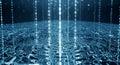 Abstract Digital Rain of Binary Code Over Futuristic Circuit Board Royalty Free Stock Photo