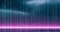Abstract Digital Rain Matrix Background with Glowing Binary Code and Reflection Royalty Free Stock Photo
