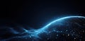 Abstract Digital Wave of Glowing Blue Particles Royalty Free Stock Photo