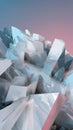 Abstract 3d Render of Crystal Mountain Against a Sunset Background Royalty Free Stock Photo