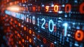 Abstract digital representation of binary code and data flow in a futuristic setting Royalty Free Stock Photo