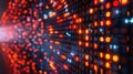 Abstract Digital Binary Code Background with Glowing Lights and Data Flow. Royalty Free Stock Photo