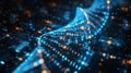 DNA Strands With Digital Binary Code For Abstract Futuristic Technology Background Royalty Free Stock Photo
