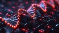 Digital DNA Strand with Binary Code, Scientific and Technological Advancements Royalty Free Stock Photo