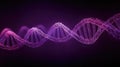 Abstract DNA helix structure, purple digital wireframe, science and genetics concept Royalty Free Stock Photo