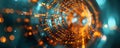An abstract digital representation featuring a swirling tunnel of light with
