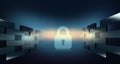 Abstract digital security background with padlock icon. Royalty Free Stock Photo