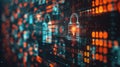 Data Security Concept: Digital Padlock on Binary Code Background Royalty Free Stock Photo