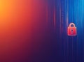 Abstract Digital Security Concept Padlock Icon with Binary Code Background Royalty Free Stock Photo