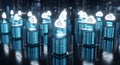 Abstract digital servers in a futuristic data center, cloud technology, global network Royalty Free Stock Photo