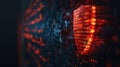 Digital Security Shield with Binary Code, Data Protection, and Cyber Security Concepts Royalty Free Stock Photo