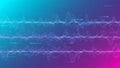 Abstract digital sound wave visualization with glowing particles and gradient background Keywords: sound wave, audio Royalty Free Stock Photo