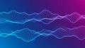 Abstract digital sound wave visualization with glowing particles in gradient blue and pink hues Keywords: sound wave Royalty Free Stock Photo
