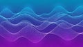 Abstract digital sound wave visualization with glowing white particles on a blue and purple gradient Keywords Royalty Free Stock Photo