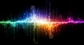 Abstract Digital Sound Waveform with Data Visualization and Rainbow Colors Royalty Free Stock Photo