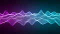 Abstract Digital Sound Waveform With Pink And Teal Dotted Particles On A Dark Background Keywords: abstract Royalty Free Stock Photo