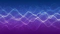 Abstract Digital Sound Waveform Visualization With Blue Purple Gradient And Glowing Particles Royalty Free Stock Photo