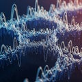 Abstract Digital Sound Waveform Visualization with Glowing Particles Royalty Free Stock Photo