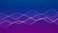 Abstract Digital Sound Waveform Visualization with Glowing Particles and Gradient Background of Blue and Purple Royalty Free Stock Photo