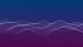 Abstract Digital Sound Waveform of White Dots on a Gradient Blue and Purple Background with Subtle Ripples Keywords Royalty Free Stock Photo