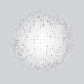 Abstract digital sphere of binary code on a grey background. Hex code digital concept. Royalty Free Stock Photo