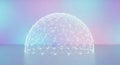 Abstract Digital Sphere Network with Glowing Particles on Pastel Background Royalty Free Stock Photo
