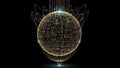 Abstract Digital Sphere Representing Global Network and Data Flow Royalty Free Stock Photo