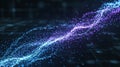 Abstract digital stream particles flowing data connection Dark futuristic background structure visualization Royalty Free Stock Photo