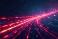 Abstract digital streams, glowing lines, motion blur, blue, network