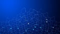 Abstract Digital Network Structure with Glowing Nodes and Hexagonal Patterns Royalty Free Stock Photo