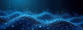 Abstract digital tech wave design with blue light effect. Dynamic pattern of dots, lines creates flowing motion. Modern Royalty Free Stock Photo