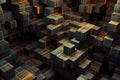 Abstract digital technology background, Cubes in empty space