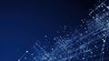 Abstract Digital Technology Grid on Dark Blue Background: Futuristic Network Connection, Data Transmission Lines, and Geometric Royalty Free Stock Photo
