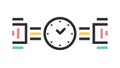 Abstract Digital Time Clock, Minimalist Schedule Icon, vector design Generative AI Royalty Free Stock Photo