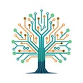 Abstract Digital Tree: Connecting Technology, Growth and Innovation with Circuit Board Design Royalty Free Stock Photo