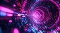 Digital data flowing through abstract futuristic tunnel Royalty Free Stock Photo