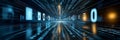 Abstract digital tunnel with binary code Royalty Free Stock Photo