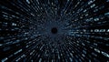 Abstract Digital Tunnel with Binary Code Data Flow Royalty Free Stock Photo