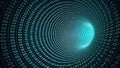 Abstract Digital Tunnel of Binary Code Spiraling into the Distance Royalty Free Stock Photo