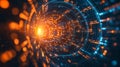 Abstract Digital Tunnel of Light and Data Streams Royalty Free Stock Photo