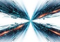 Abstract digital tunnel of light and data streams creating a futuristic sci fi visual experience Royalty Free Stock Photo
