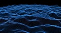 Abstract Blue Hexagonal Wireframe Grid Forming a Wavy Surface on Black Background image photo Royalty Free Stock Photo