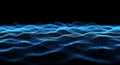 Abstract Blue Particle Waveform on Black Background particles Royalty Free Stock Photo