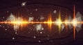 An abstract digital visualization combines sound waves and Royalty Free Stock Photo
