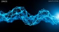 Abstract Blue Digital Network of Connected Lines and Nodes technology science Royalty Free Stock Photo