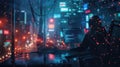 Abstract digital visualization of a connected and secure internet
