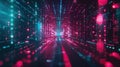 Abstract digital visualization of a connected and secure internet