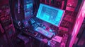 Abstract digital visualization of a connected and secure internet