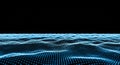 Abstract Blue Digital Waveform of Glowing Dots on Black Background image photo Royalty Free Stock Photo